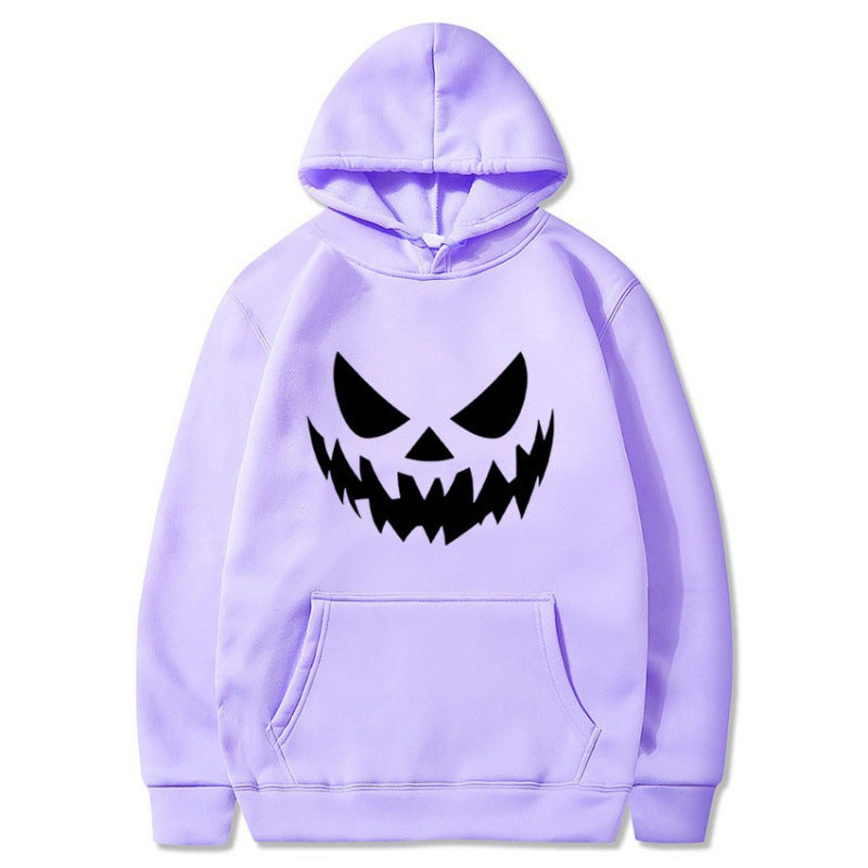 Unisex nan Kapuzenpullover mit gruseligem Kürbisgesicht-Print und Oversize Kängurutasche Echo Archiv