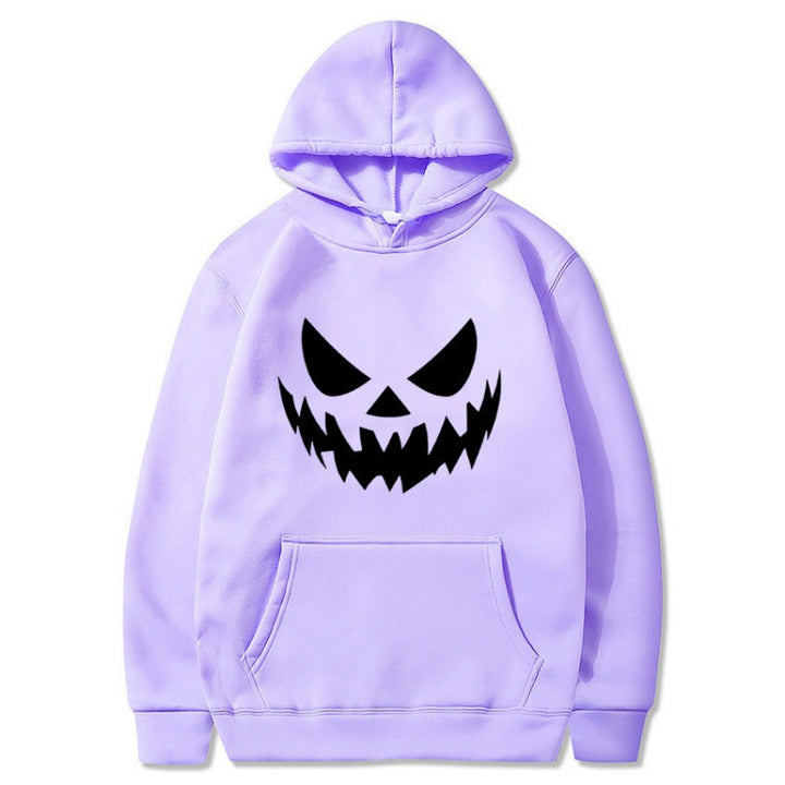 Unisex nan Kapuzenpullover mit gruseligem Kürbisgesicht-Print und Oversize Kängurutasche Echo Archiv