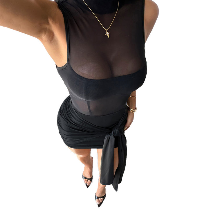 Damen Figurumspielendes Mini-Kleid mit raffinierten Drapierungen Echo Archiv