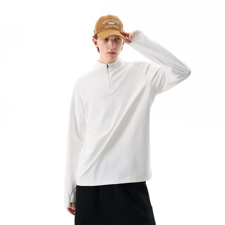 Herren Langärmeliges Halbzip-Sweatshirt mit Stehkragen und weitem Schnitt aus technischem Jersey Echo Archiv