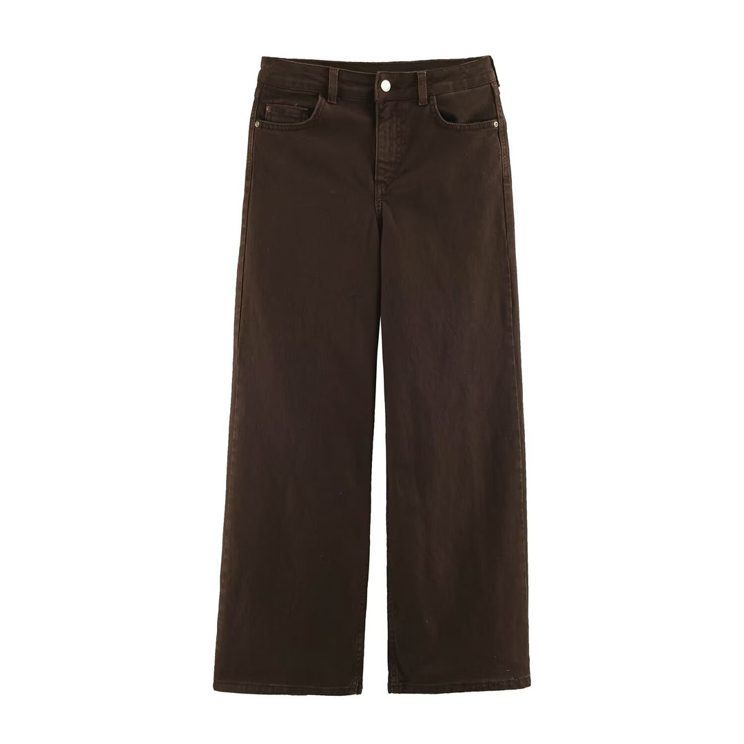 Damen Hochtaillierte Cropped Jeans mit weitem Bein und Fünf‑Taschen‑Schnitt Echo Archiv