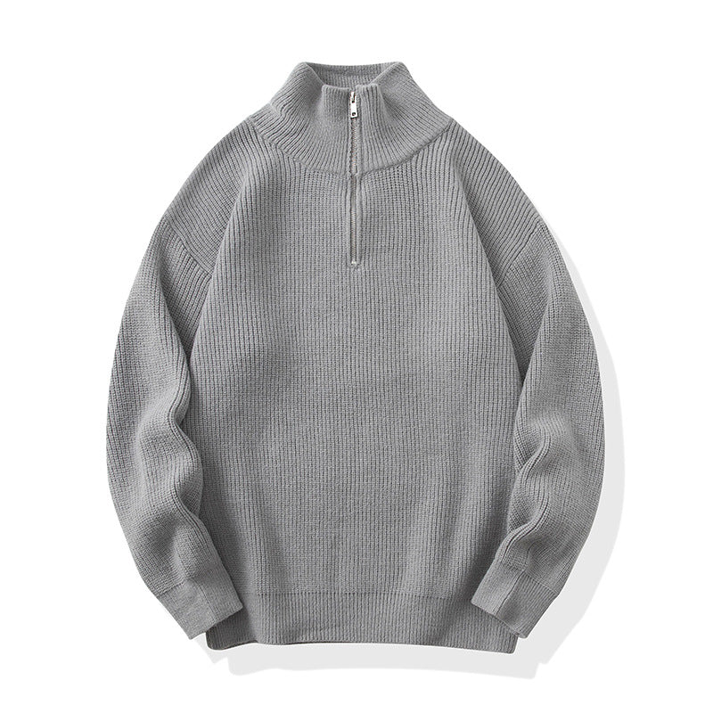 Damen Hochwertiger Strickpullover mit Stehkragen und Reißverschluss Echo Archiv