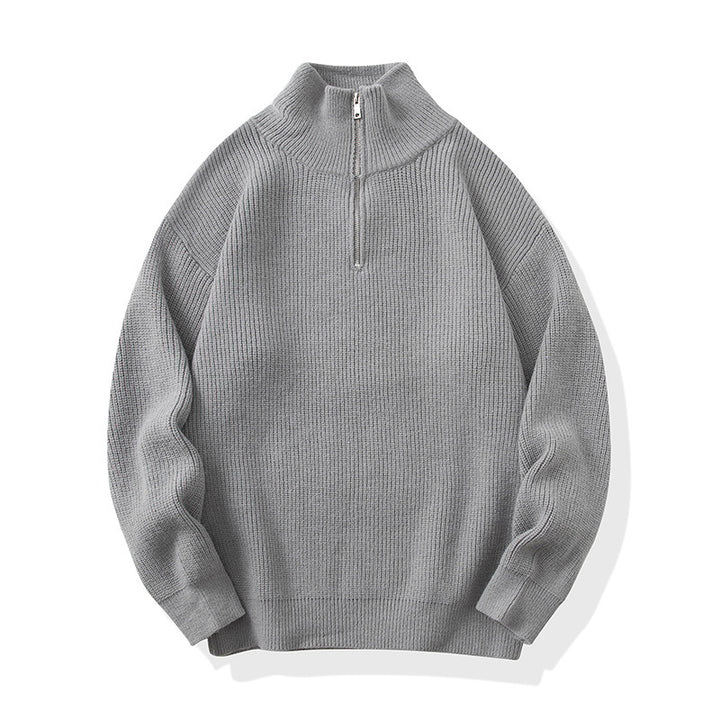 Damen Hochwertiger Strickpullover mit Stehkragen und Reißverschluss Echo Archiv