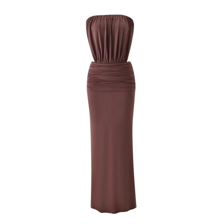Damen Langes, figurbetontes Maxikleid mit gerafftem Oberteil Echo Archiv