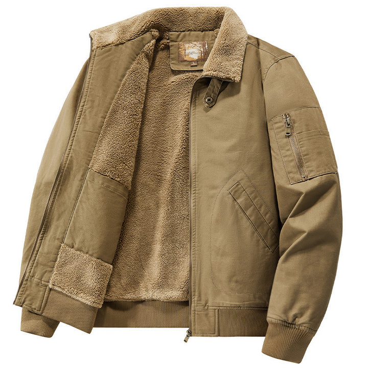 Herren Teddygefütterte Pilot-Bomberjacke mit Sherpa-Innenfutter und Ärmeltasche Echo Archiv
