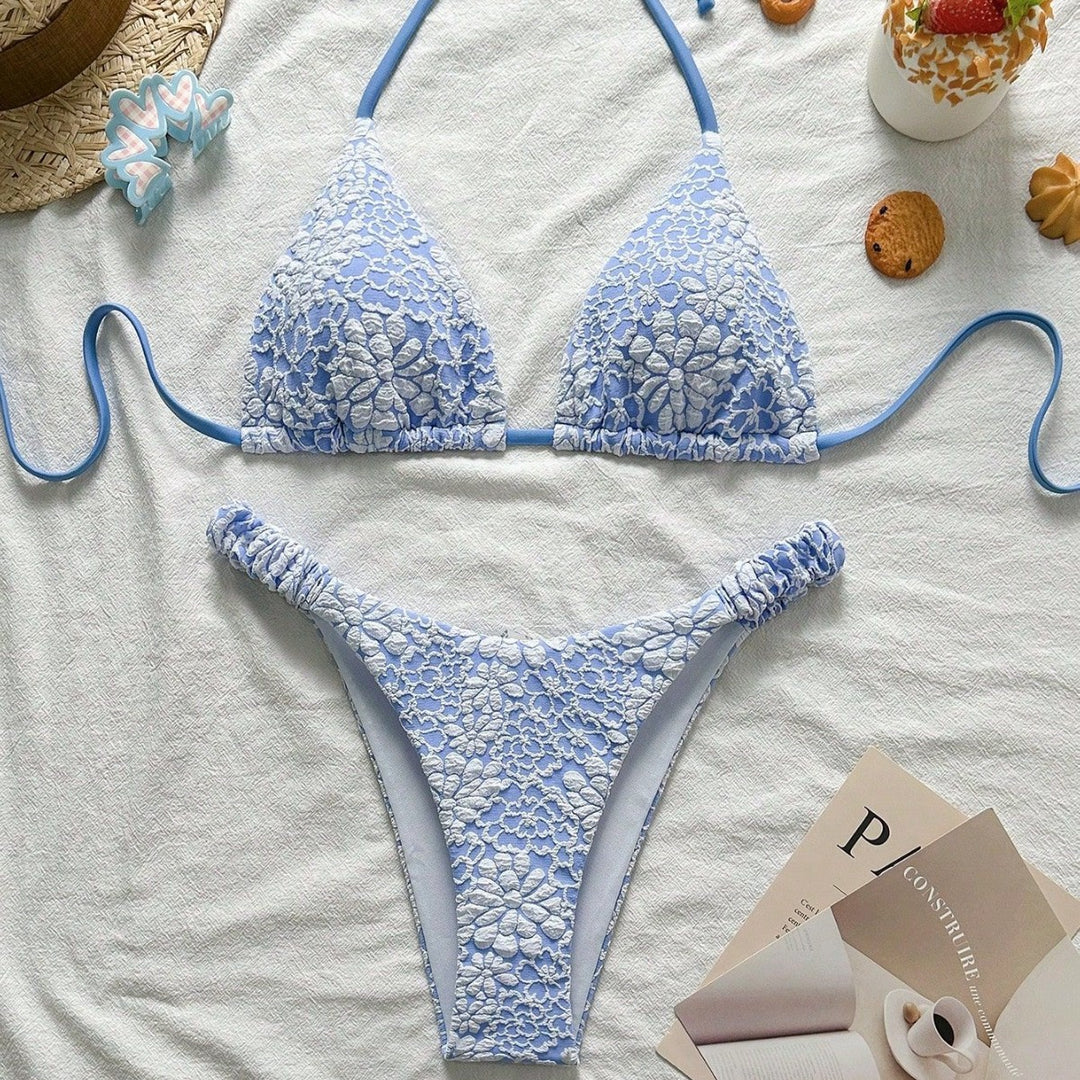 Damen Blumendekorierter Triangel-Bikini Echo Archiv