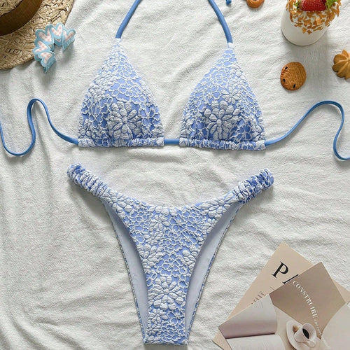 Damen Blumendekorierter Triangel-Bikini Echo Archiv