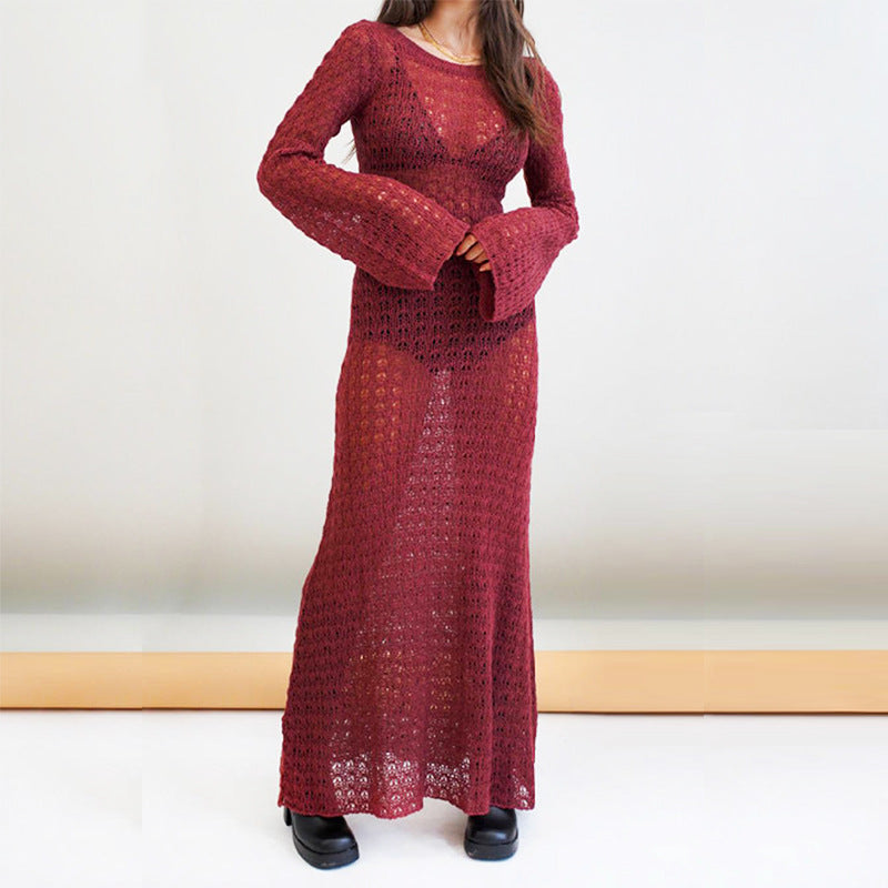 Damen langes, gehäkeltes Strandkleid Echo Archiv