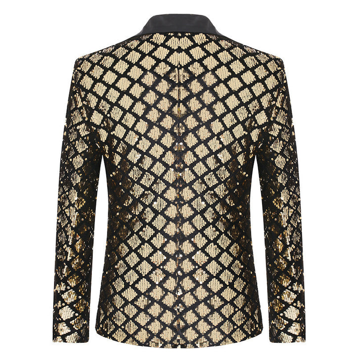 Herren Glamouröser Paillettenblazer Echoarchiv