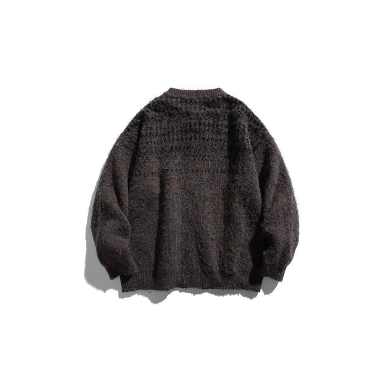 Damen Grobgestrickte Oversize-Strickjacke in Mohair‑Optik mit Rundhalsausschnitt und Knopfleiste Echo Archiv