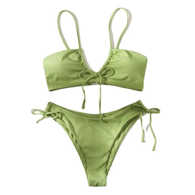 Damen Bandeau-Bikini mit doppelten Trägern und raffinierten Bindungen Echo Archiv
