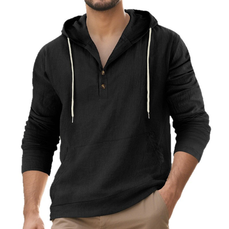 Herren Pullover mit Kapuze und Knopfleiste Echoarchiv
