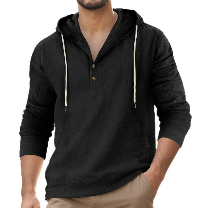 Herren Pullover mit Kapuze und Knopfleiste Echoarchiv
