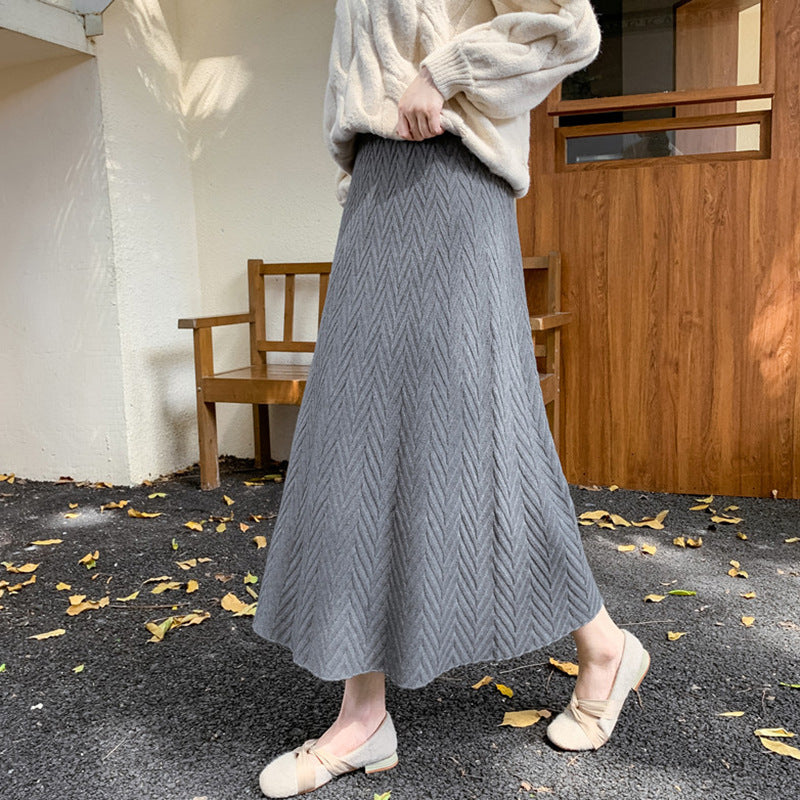 Damen Eleganter Strickrock mit strukturiertem Zopfmuster Echo Archiv