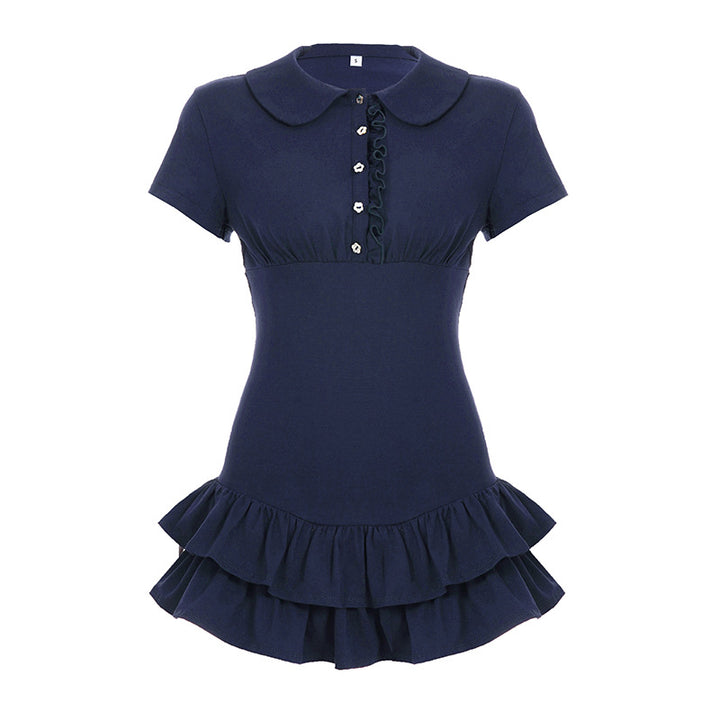 Damen stilvolles Freizeitleigne-Kleid mit Rüschendetails Echo Archiv