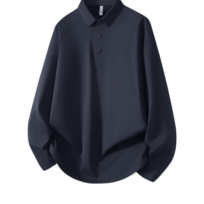 Herren Langarm-Poloshirt aus technischem Stretch mit Hemdkragen & Halbknopf-Leiste Echoarchiv