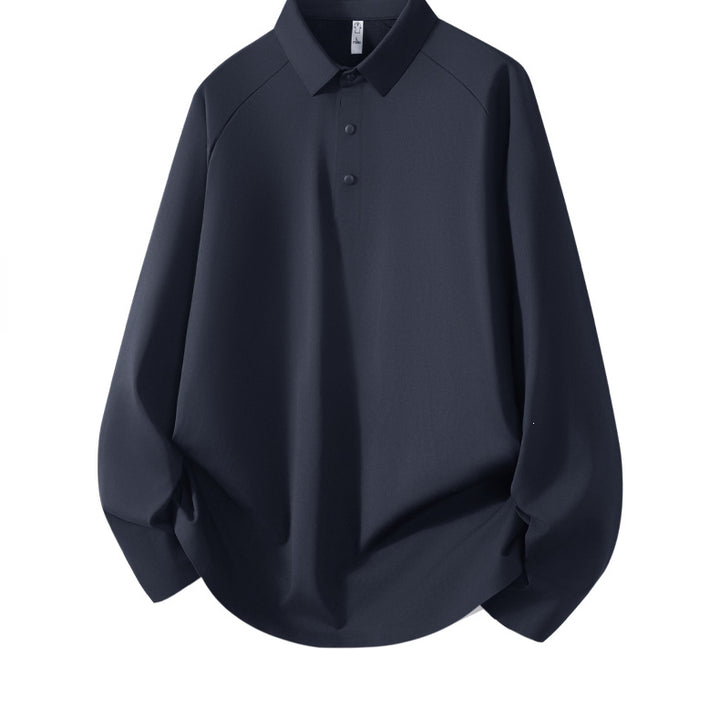 Herren Langarm-Poloshirt aus technischem Stretch mit Hemdkragen & Halbknopf-Leiste Echoarchiv