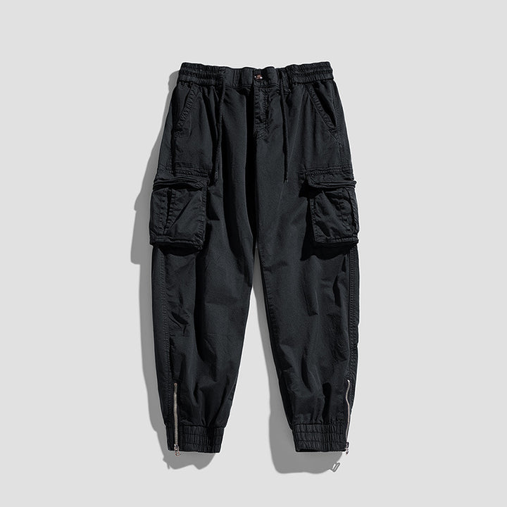 Herren Cargo-Jogginghose im Utility‑Stil mit Tunnelzugbund, Mehrfachtaschen und Reißverschluss‑Knöchel Echo Archiv