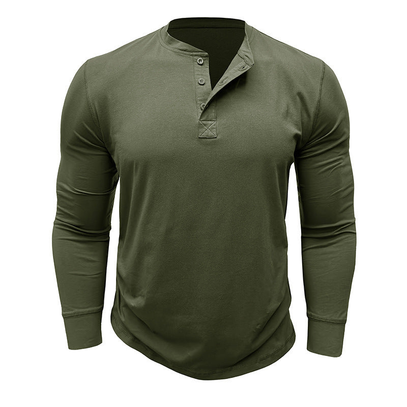 Herren Langarm Henley-Shirt mit stylishen Knöpfen und hochwertiger Baumwollmischung Echoarchiv
