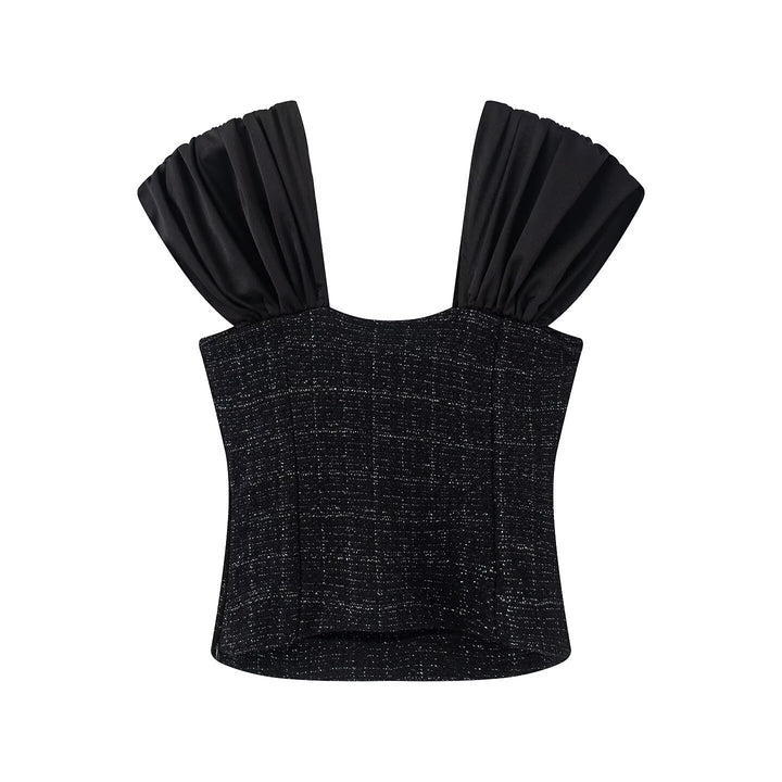 Damen Wickelbluse mit voluminösen Puffärmeln und dekorativen Knopfdetails Echo Archiv