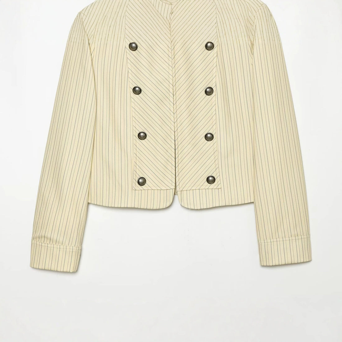 Damen Kurze doppelreihige Militärjacke mit Stehkragen und Epauletten Echo Archiv