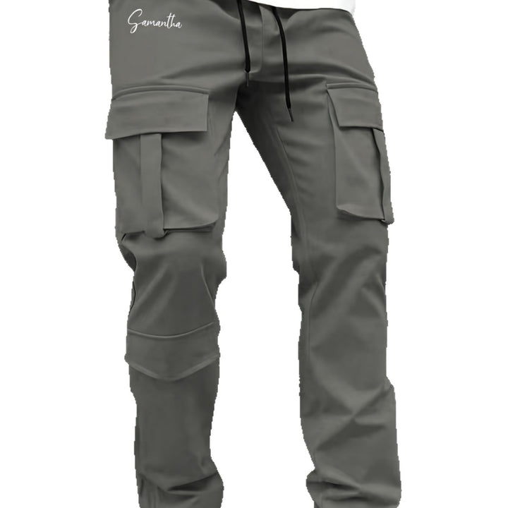 Herren Cargo-Hose mit vielseitigen funktionalen Taschen und elastischem Bund Hedi-Mode