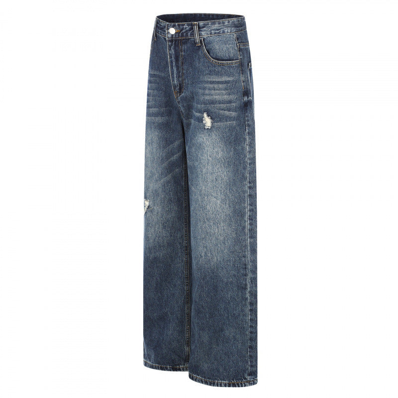 Damen Highwaist-Jeans im Wide-Leg-Schnitt mit Used- und Destroyed-Details Echo Archiv