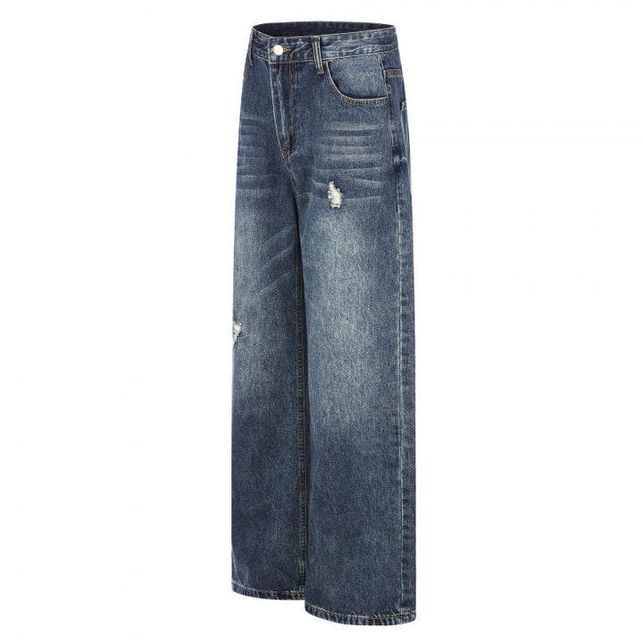 Damen Highwaist-Jeans im Wide-Leg-Schnitt mit Used- und Destroyed-Details Echo Archiv