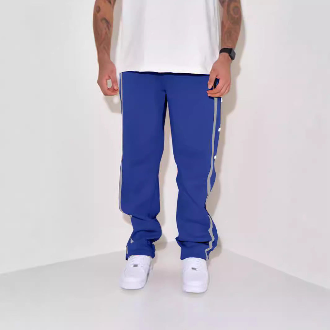 Herren Sportliche Sweatpants mit seitlichen Druckknöpfen und Kontraststreifen Echoarchiv
