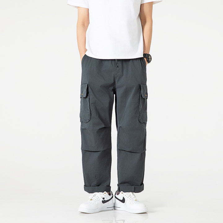 Herren Relaxed-Fit Multi-Taschen Cargo-Hose aus leichtem Baumwollmix Echo Archiv