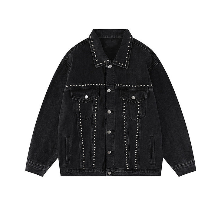 Herren Modische Jeansjacke mit Nieten Echoarchiv