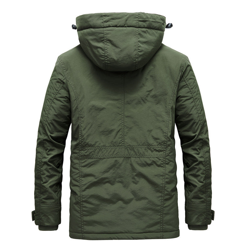Herren Urbaner Funktionsparka mit Sherpa-Fleece-Futter, abnehmbarer Kapuze und verdeckten Taschen Echoarchiv