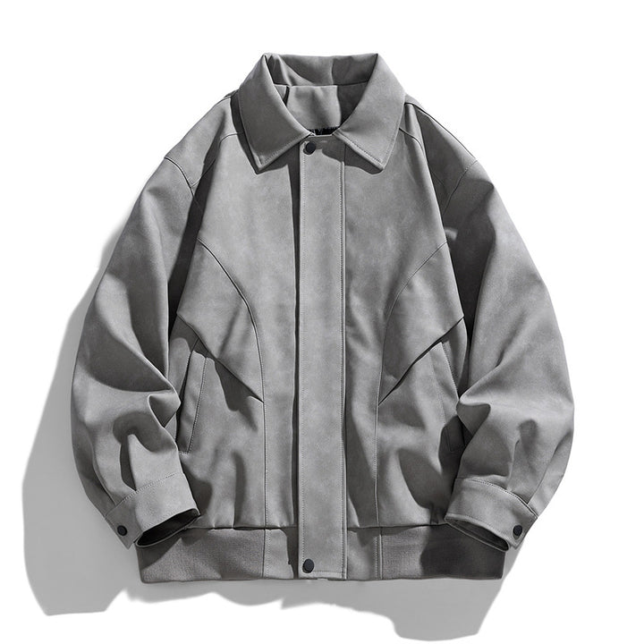 Herren Designer Kunstlederjacke mit strukturiertem Kragen Echo Archiv