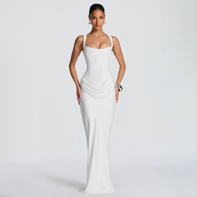 Damen figurbetontes Maxi-Kleid mit elegantem Drapierungsdesign Echo Archiv