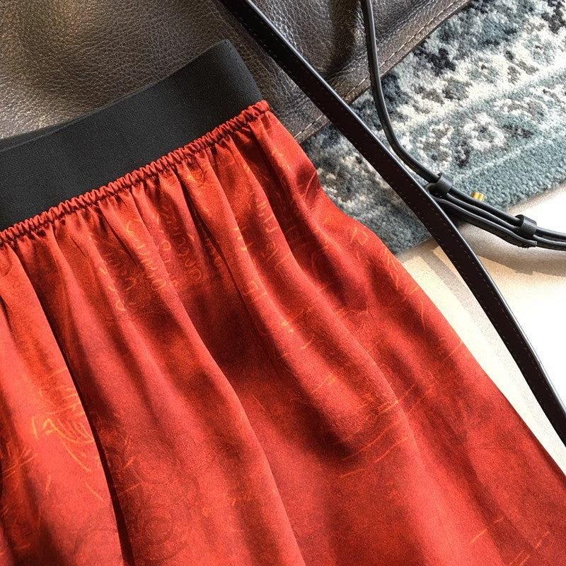 Damen Eleganter Midirock mit schwingendem Saum Echoarchiv
