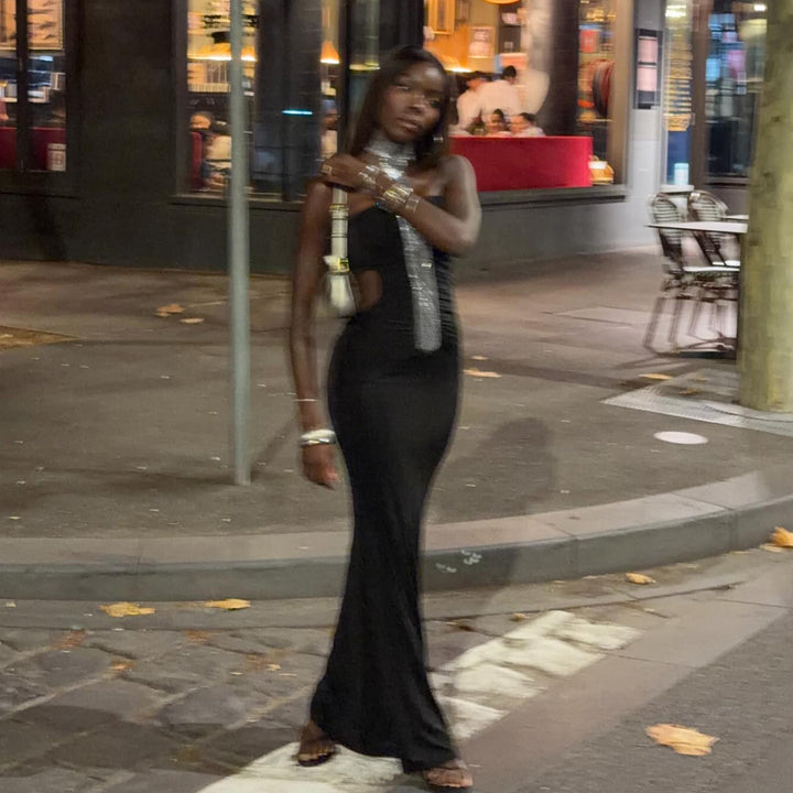 Damen Elegantes Abendkleid mit schmalem Schnitt und glänzenden Akzenten Echo Archiv