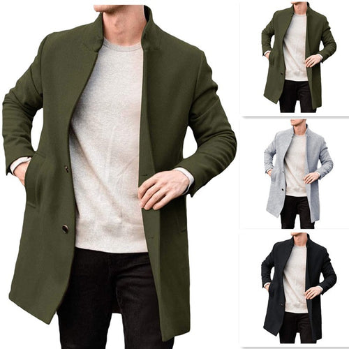 Herren eleganter Übermantel mit schlichten Knopfdetails und zeitlosem Design Echoarchiv