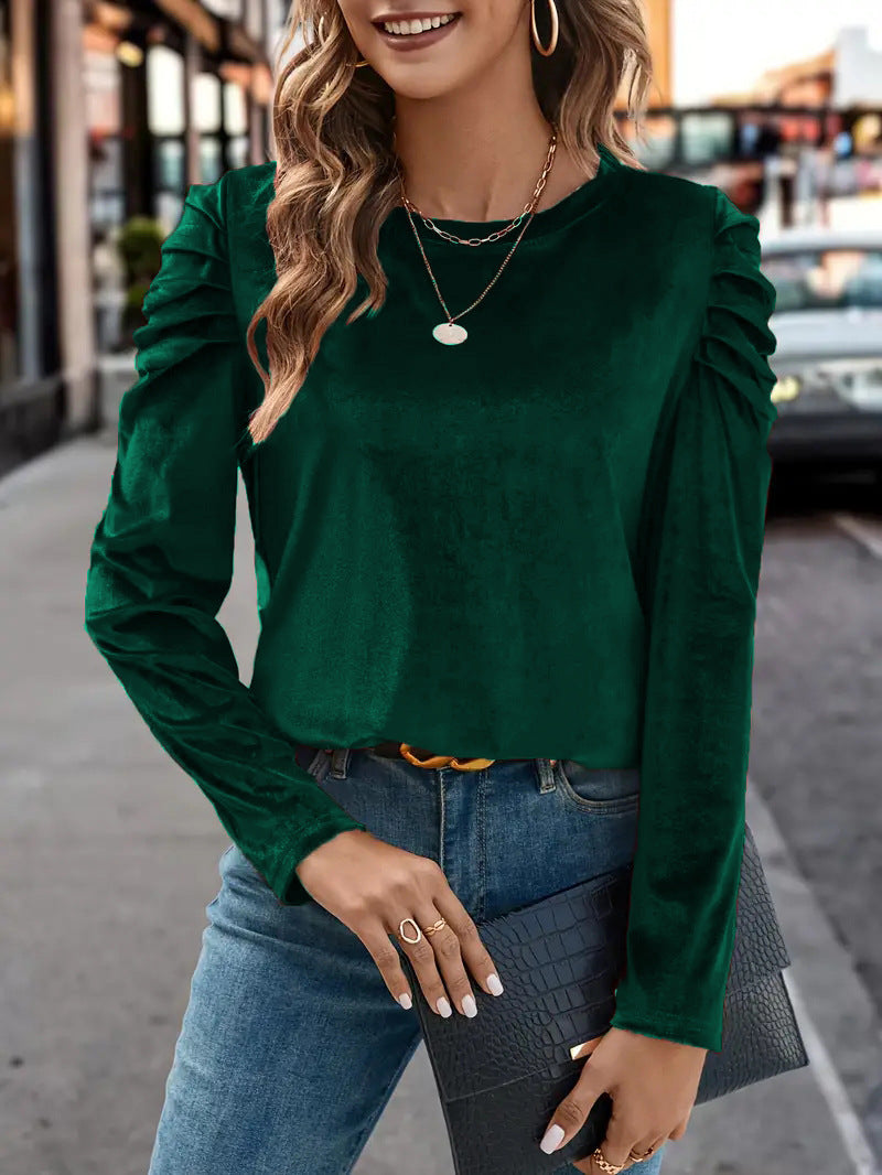 Damen Elegantes Langarmshirt mit Raffungen Echo Archiv
