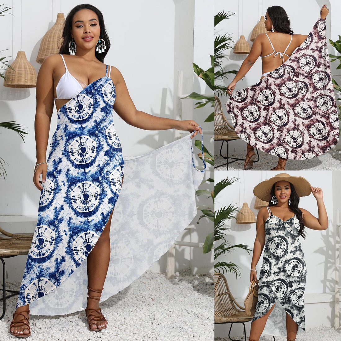 Damen eleganter Wickelsarong mit modernem Muster – Avérine