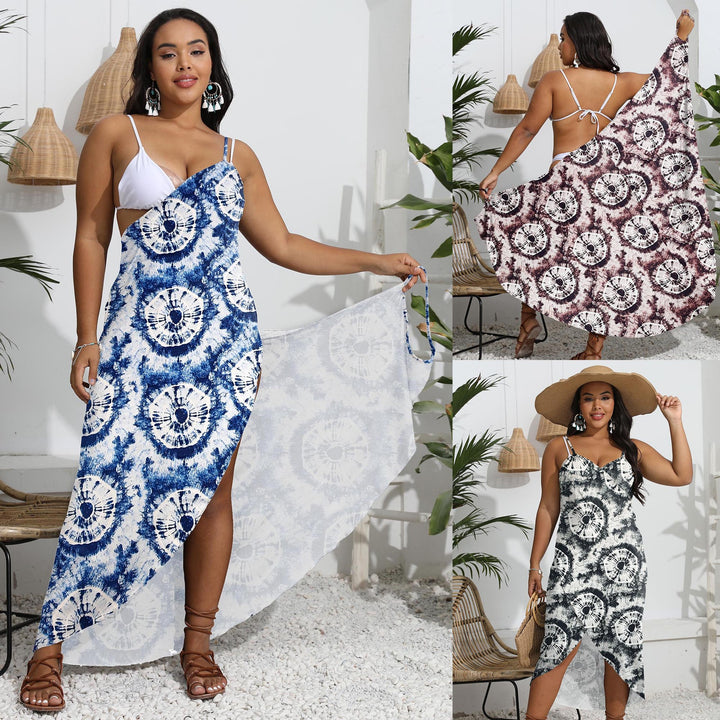 Damen eleganter Wickelsarong mit modernem Muster Echo Archiv