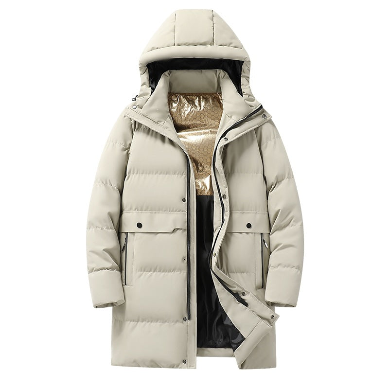 Herren langer gesteppter Winterparka mit Kapuze, wasserabweisender Außenhülle & wärmereflektierendem Innenfutter Echoarchiv