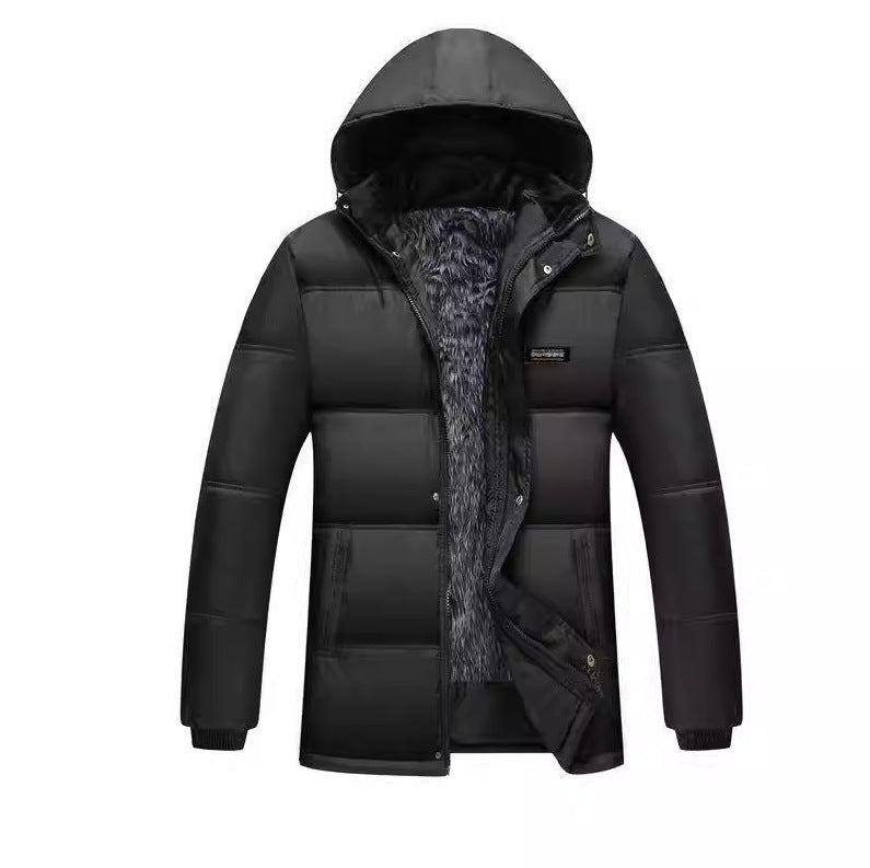 Herren modische Steppjacke mit kuscheligem Innenfutter und verstellbarem Kapuzenkragen Echoarchiv