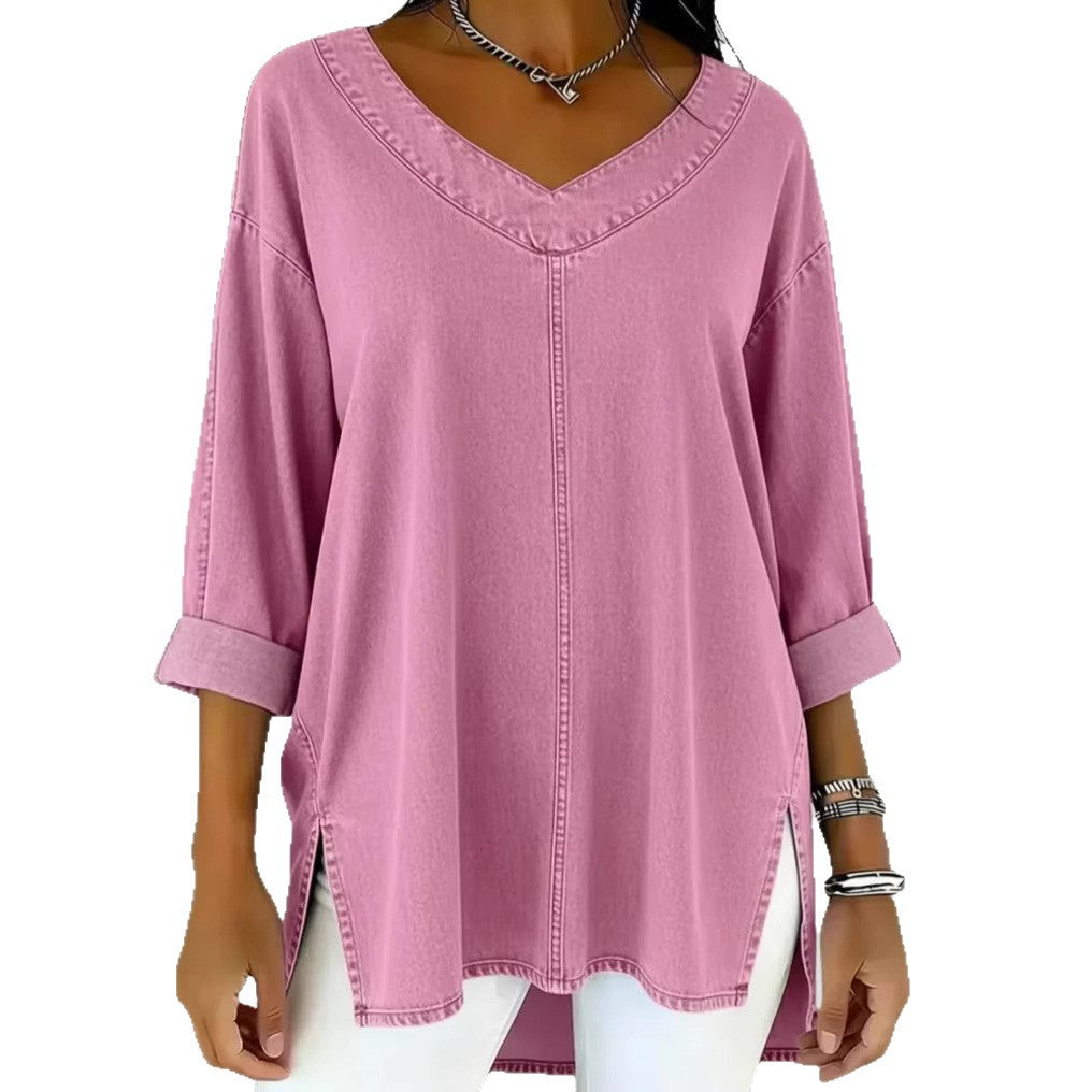 Damen Lässige Denim Tunika – Avérine
