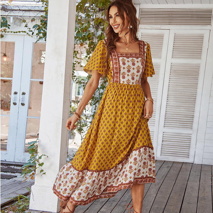 Damen Maxikleid mit floralen Stickereien und schwingendem Saum Echo Archiv