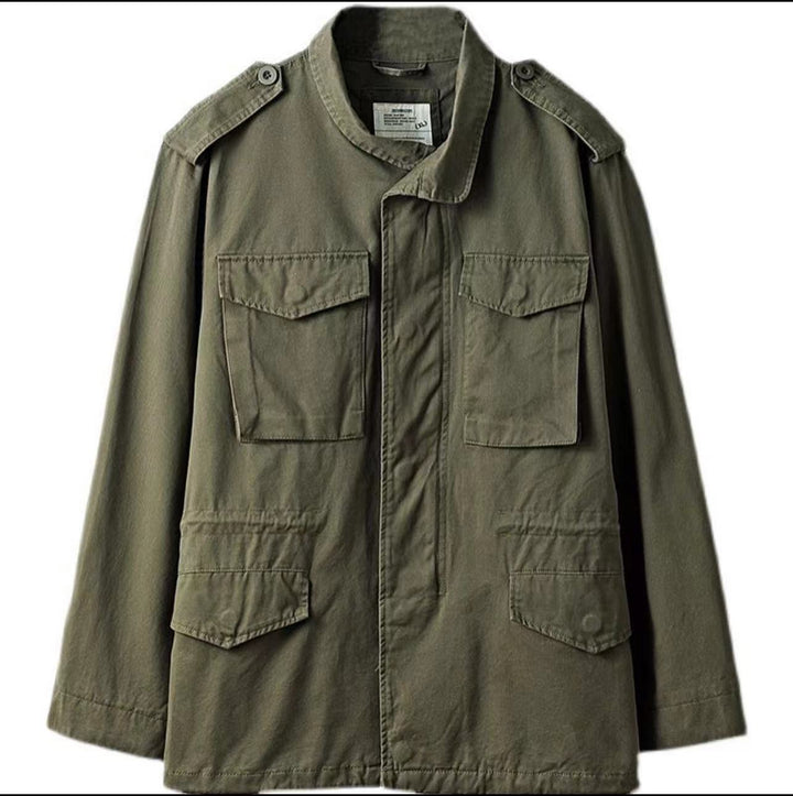 Herren nan leichte Baumwoll-Feldjacke mit aufgesetzten Taschen und Schulterklappen Echo Archiv