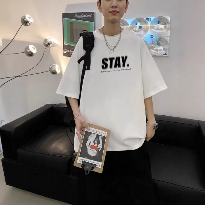 Herren Oversized T-Shirt mit modernem Schriftzug Echoarchiv