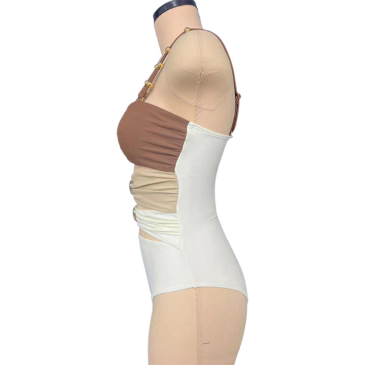 Damen Einteiliger Badeanzug mit raffinierten Drapierungsdetails und elegantem Schmuckelement Echo Archiv