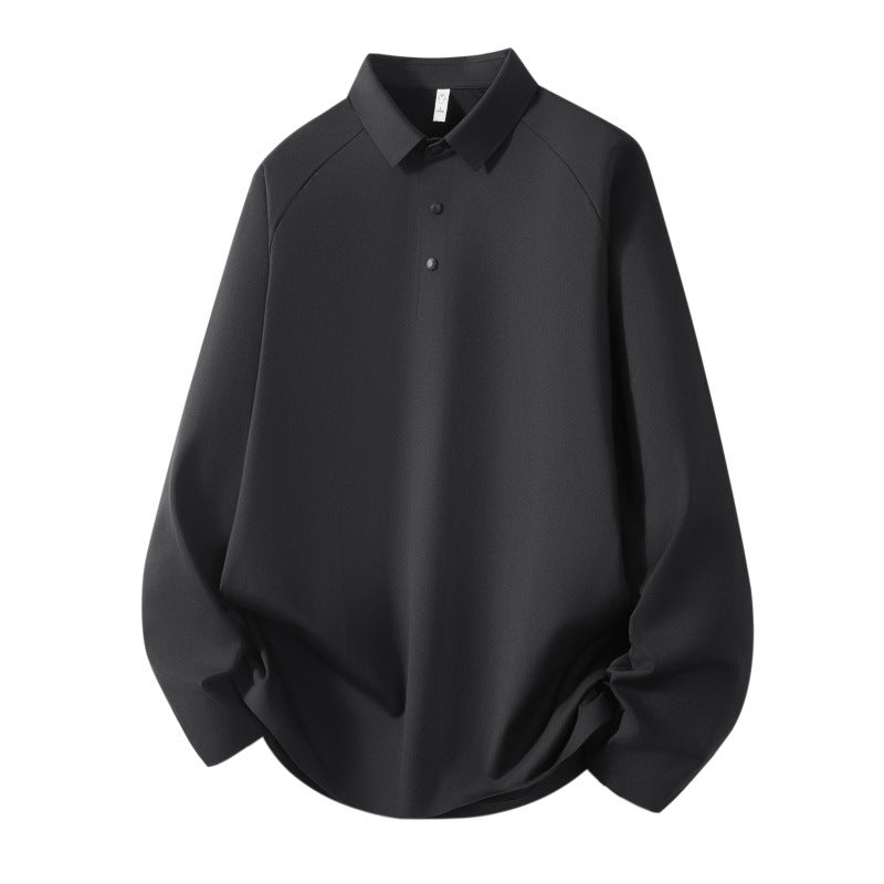 Herren Langarm-Poloshirt aus technischem Stretch mit Hemdkragen & Halbknopf-Leiste Echoarchiv