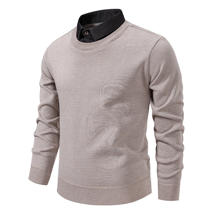 Herren nan Feinstrickpullover mit integriertem Hemdkragen und schmaler Silhouette Echo Archiv