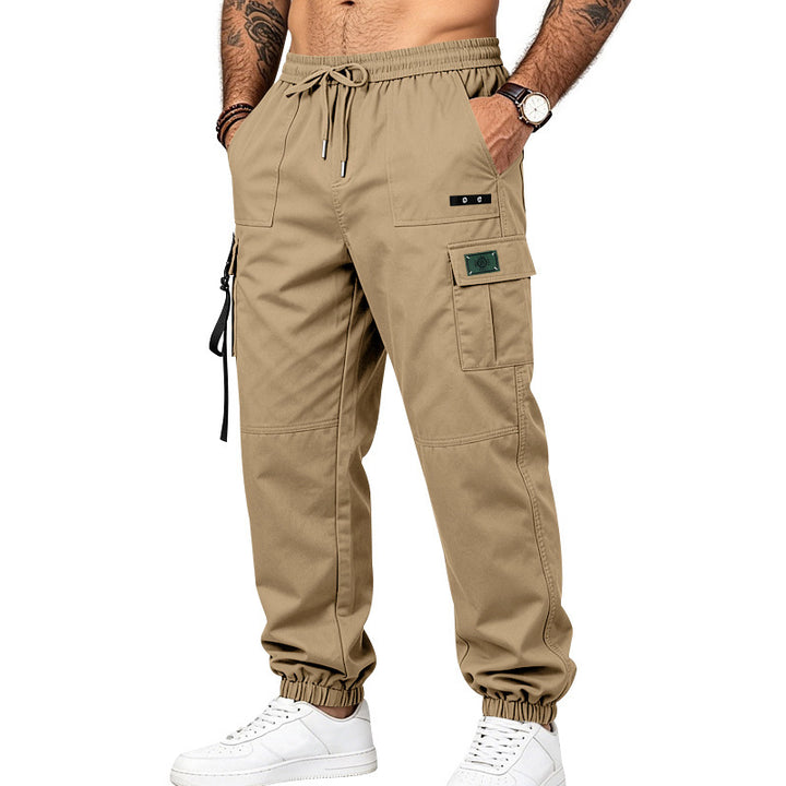 Herren Multifunktionale Cargo-Jogginghose mit Elastikbund, Gurt- und Taschen-Details Echoarchiv